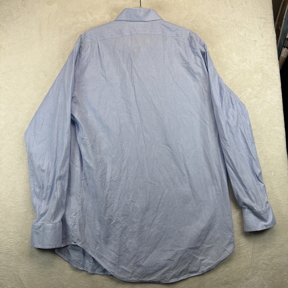 Sid Mashburn Mens Dress Shirt 16.5 35 Blue Long Sleeve Spread Collar Classic - Picture 8 of 10